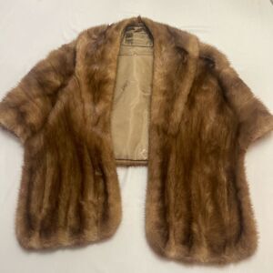 Vintage 1960’s Genuine Mink Fur Shawl Julius Garfinkle & Co.